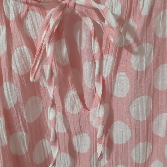 Zac & Rachel Pink and White Polka Dot Blouse - Picture 3 of 5
